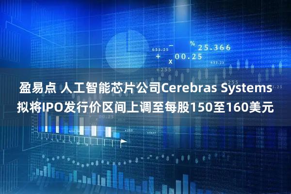 盈易点 人工智能芯片公司Cerebras Systems拟将IPO发行价区间上调至每股150至160美元