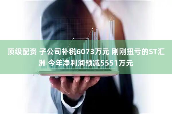 顶级配资 子公司补税6073万元 刚刚扭亏的ST汇洲 今年净利润预减5551万元